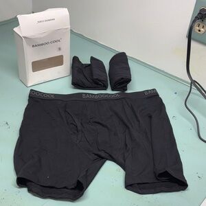 BAMBOO Cool Black Boxer Briefs men’s Small 3 pack